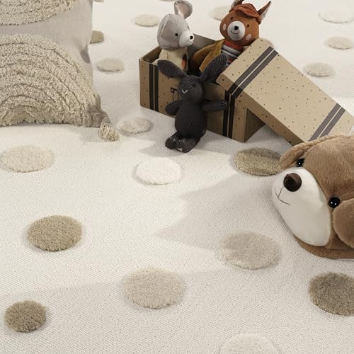 Tapis Enfant Voiture & Rue – Antidérapant, Éducatif, Gris Crème Jaune, 80x150 Cm